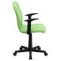 Фото #1 товара Mid-Back Green Quilted Vinyl Swivel Task Chair With Arms