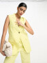 Фото #1 товара ASOS DESIGN sleeveless blazer with linen in lemon