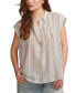 Фото #1 товара Women's Cotton Striped Collared Popover Blouse