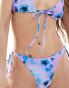 Фото #2 товара Weekday River side tie bikini bottom in floral print exclusive to ASOS