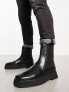 Фото #1 товара ASOS DESIGN chelsea boot with chunky sole in black leather