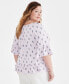 Фото #2 товара Plus Size Printed On Off Top, Created for Macy's