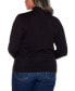 ფოტო #2 პროდუქტის Black Label Plus Size Rhinestone-Zip Embellished Cardigan Sweater