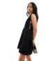 Фото #1 товара ASOS DESIGN poplin tie side smock dress in black