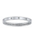 Channel Set White Cubic Zirconia CZ Stackable Bangle Bracelet For Women Prom Weddings Stainless Steel