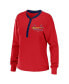 Фото #3 товара Women's Red St. Louis Cardinals Waffle Henley Long Sleeve T-shirt