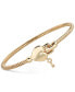 Фото #1 товара Heart & Key Tubogas Bangle Bracelet in 14k Gold-Plated Sterling Silver