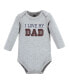 ფოტო #3 პროდუქტის Baby Boys Cotton Long-Sleeve Bodysuits, Love Dad, 3-Pack