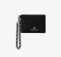 MICHAEL Michael Kors Small Pebbled Leather Chain Card Case Black Silver