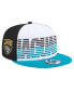 Фото #1 товара Men's White/Teal Jacksonville Jaguars Throwback Space 9fifty Snapback Hat