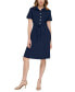 Фото #4 товара Petite Short-Sleeve Belted Shirtdress