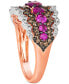 ფოტო #4 პროდუქტის Passion Ruby (1 ct. t.w.) & Diamond (5/8 ct. t.w.) Statement Ring in 14k Rose Gold