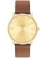 Unisex Elliot Saddle Leather Strap Watch, 40mm