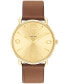 ფოტო #1 პროდუქტის Unisex Elliot Saddle Leather Strap Watch, 40mm