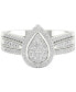 ფოტო #2 პროდუქტის Diamond Teardrop Cluster Statement Ring (1/2 ct. t.w.) in Sterling Silver