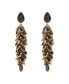 GOLD AND BLACK CRYSTAL LONG DROP EARRINGS