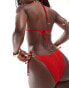 South Beach crinkle triangle bikini top in red