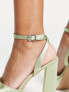 Фото #4 товара Be Mine Wide Fit Vanyaa platform heeled sandals in sage green