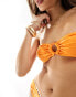 Brave Soul strapless bikini top with removable cups in orange