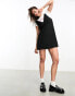 Фото #1 товара Monki pinafore mini dress in black