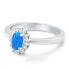 Elegant silver ring with opal and zircons RI106WB