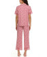 Women's Janelle Notch Top and Capri Pajama Set