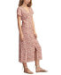 ფოტო #2 პროდუქტის Women's Floral-Print Short-Sleeve Button-Front Midi Dress