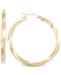 ფოტო #1 პროდუქტის Polished Twist Hoop Earrings in 14k Gold Over Silver or 14k White Gold Over Silver