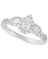 ფოტო #1 პროდუქტის Diamond Pear Three Stone Engagement Ring (1 ct. t.w.) in 14k White Gold
