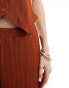 Vero Moda plisse wide leg trouser co-ord in rust