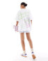 Фото #1 товара ASOS DESIGN oversized t-shirt with blueberry matcha drink graphic in white