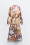 Фото #3 товара Атласное платье с акварельным эффектом ZARA