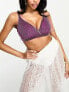 Фото #2 товара ASOS DESIGN Fuller Bust mix and match glitter wrap crop bikini top in pink