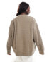 Фото #2 товара ASOS DESIGN Curve supersoft oversized henley in taupe marl