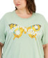 ფოტო #3 პროდუქტის Trendy Plus Size Butterfly Energy Graphic T-Shirt