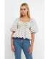 Фото #2 товара Women's Floral Puff Sleeve Top