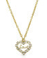 Фото #1 товара 2028 14K Gold-tone Crystal Accented Love Heart Pendant Necklace