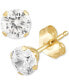 Cubic Zirconia Round Stud Earrings Set in 14k White Gold (3/8-1-3/4 ct. t.w.)