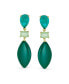 ფოტო #3 პროდუქტის Unique Geometric Green Amazonite Rhombus Teardrop Rectangle Multi Shape CZ & Natural 3 Multi-Tier Gemstone Party Dangling Earrings in Gold Plated