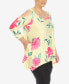 ფოტო #3 პროდუქტის Plus Size Floral Printed Cold Shoulder Tunic Top