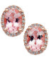 ფოტო #1 პროდუქტის Morganite (1-1/3 ct. t.w.) and Diamond (1/8 ct. t.w.) Stud Earrings in 14k Rose Gold