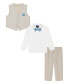 ფოტო #2 პროდუქტის Baby Boys Natural Linen Look Vest Set