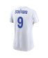 ფოტო #4 პროდუქტის Women's Matthew Stafford White Los Angeles Rams Super Bowl LVI Bound Name and Number T-shirt