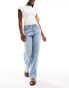 Mango straight leg jeans in light bleach wash