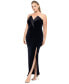 ფოტო #3 პროდუქტის Plus Size Strapless Front-Slit Velvet Gown