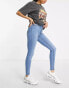 Фото #4 товара Noisy May Petite Callie high waisted skinny jeans in light blue