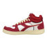 Diadora Magic Basket Demi Cut Suede Leather High Top Mens Red, White Sneakers C