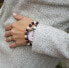 Фото #2 товара Bead bracelet made of amethyst and crystal MINK69 / 18