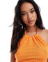 ASOS DESIGN co-ord textured halter top in orange