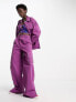 Фото #3 товара Native Youth straight leg twill cargo trouser co-ord in purple